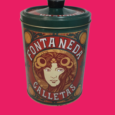LATA VINTAGE VERDE GALLETAS FONTANEDA