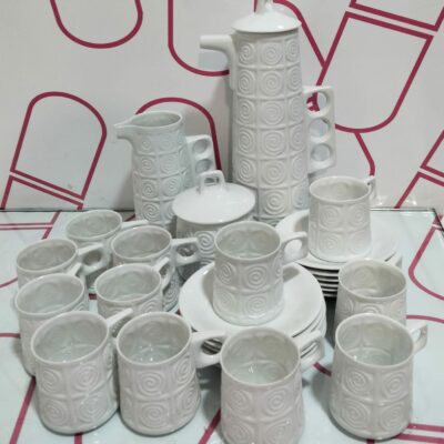 JUEGO DE CAFE CASTRO 12 SERVICIOS, CAFETERA, LECHERA Y AZUCARERO