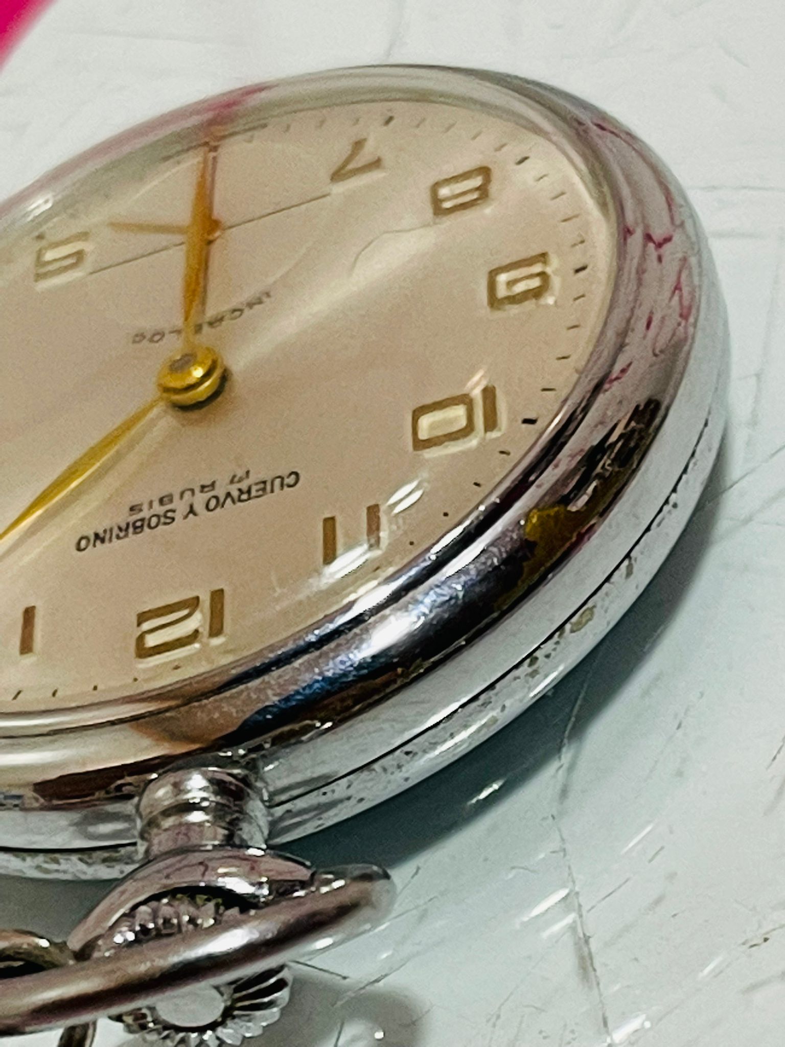 RELOJ BOLSILLO CUERDA CUERVO Y SOBRINO 17 RUBIS