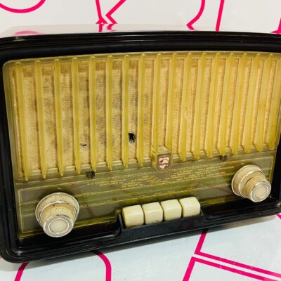 RADIO ANTIGUA BAQUELITA PHILIPS 34X23CM FUNCIONAL