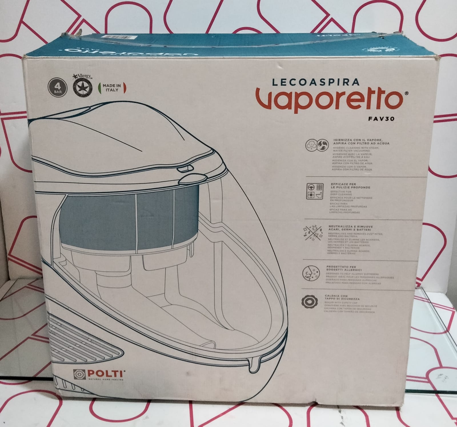 ASPIRADORA POLTI FAV30 VAPORETTO LECOASPIRA CON CAJA Y ACCESORIOS ...