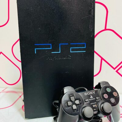 CONSOLA PS2 FAT NEGRA CON MANDO Y CABLE DE VIDEO (SIN CABLE ALIMENTACIÓN)