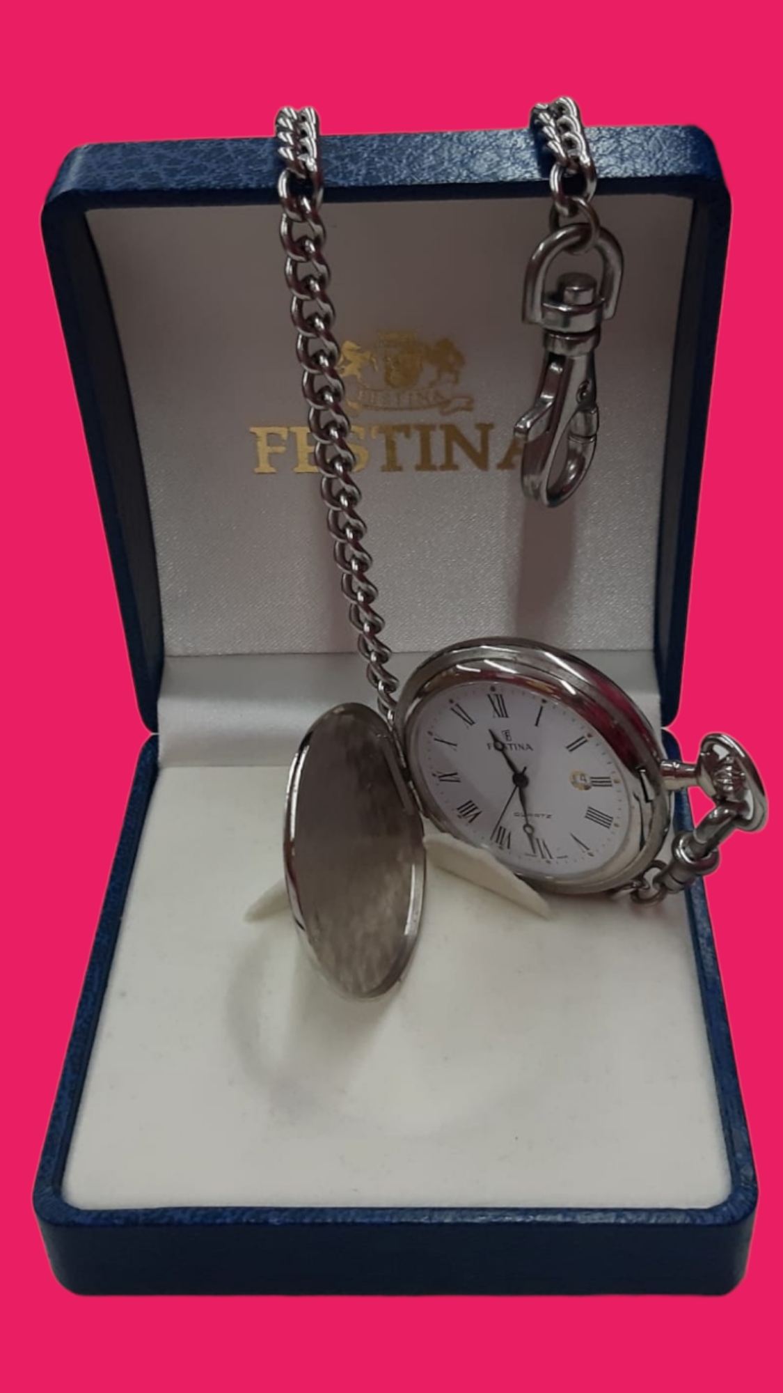 RELOJ DE BOLSILLO FESTINA CALENDARIO PLATEADO – Nolotire