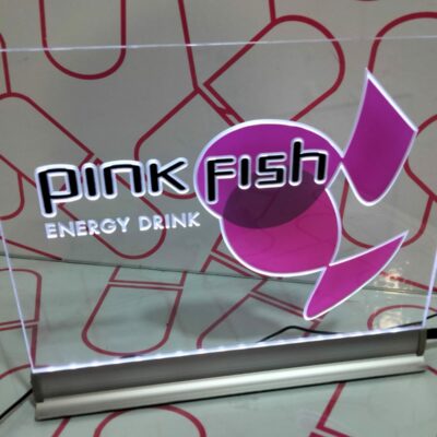 CARTEL LUMINOSO SOBREMESA PINK FISH