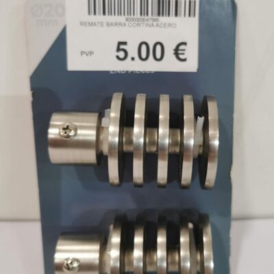 REMATE BARRA CORTINA ACERO *NUEVO*